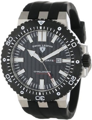 Swiss Legend 10126-01-BB Challenger Black Textured Dial Black Silicone
