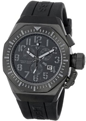 Swiss Legend 10540-BB-01-GRYA Trimix Diver Chronograph Black Dial Black Silicone