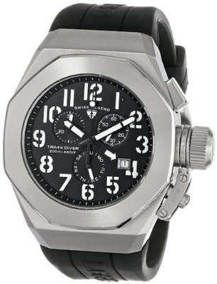 Swiss Legend 10542-01-WA Trimix Diver Chronograph Black Dial Black Silicone