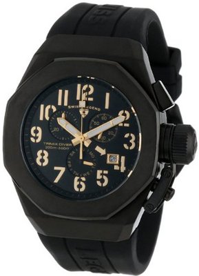 Swiss Legend 10542-BB-01-GA Trimix Diver Chronograph Black Dial Black Silicone