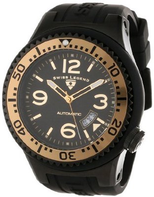 Swiss Legend 11819A-BB-01-GB-W Neptune Automatic Black Dial Black Silicone