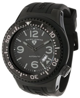 Swiss Legend 11819A-BB-01-GRYA-W Neptune Automatic Black Dial Black Silicone