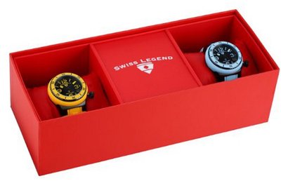 Swiss Legend 11840P-BB-01-BBL-YL-SET Neptune Black Dial Light Blue Silicone Band Set