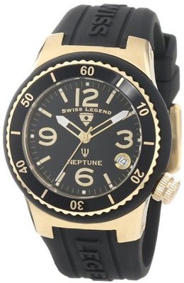 Swiss Legend 11840P-YG-01 Neptune Black Dial Black Silicone