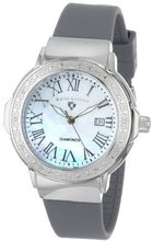Swiss Legend 20032D-02-DGRY "South Beach Collection" Stainless Steel, Gray Silicone, and Diamond