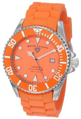 Swiss Legend 21344-06 Luminous Royal Orange Dial Silicone Band