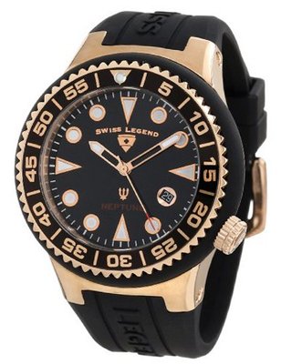 Swiss Legend 21848D-RG-01-NB Neptune Black Dial Black Silicone