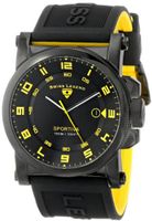 Swiss Legend 40030-BB-01-YA Sportiva Black Textured Dial Black and Yellow Silicone
