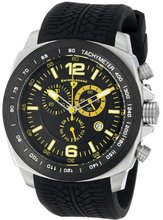 Swiss Legend "Sprinter" Stainless Steel and Black Ion Plating Black Silicone