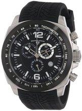 Swiss Legend "Sprinter" Stainless Steel and Black Ion Plating Black Silicone