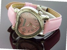Swiss Master By Km Large Heart 12 Diamonds Pink