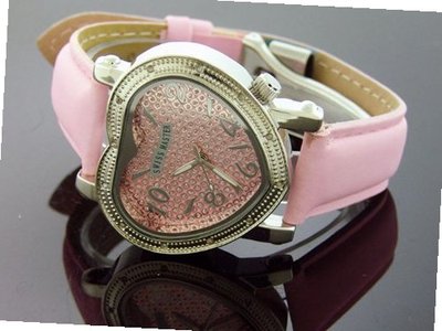 Swiss Master By Km Large Heart 12 Diamonds Pink