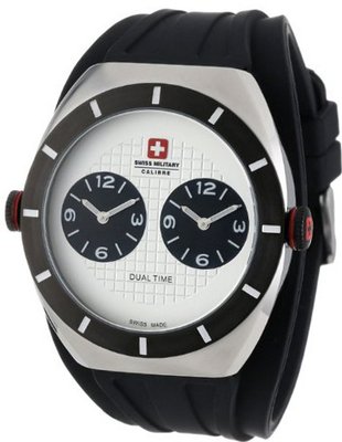Swiss Military Calibre 06-4C1-04-001R Commando IP Black Dual Time Zone Luminous Rubber