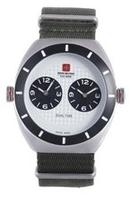 Swiss Military Calibre 06-4C1-04-001T6 Commando IP Black Dual Time Zone Khaki Green