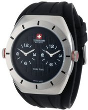 Swiss Military Calibre 06-4C1-04-007R Commando Dual Time Zone Luminous Black Dial Rubber