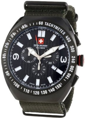 Swiss Military Calibre 06-4c2-13-007t6 Commando Black IP Tachymeter Chronograph Khaki Green