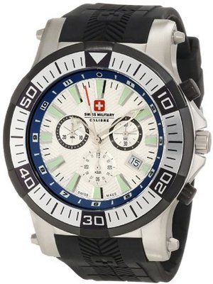 Swiss Military Calibre 06-4H1-04-003 Hawk Chronograph Blue Inner Bezel Rubber Strap