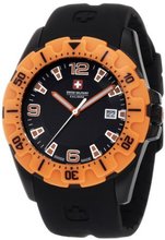 Swiss Military Calibre 06-4M1-13-007.79 Marine Black PVD Orange Bezel Rubber Date
