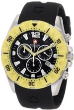Swiss Military Calibre 06-4M2-04-007.2 Marine Chronograph Yellow Bezel Black Rubber
