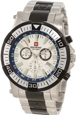 Swiss Military Calibre 06-5H1-04-003 Hawk Chronograph Blue Inner Bezel Steel Bracelet