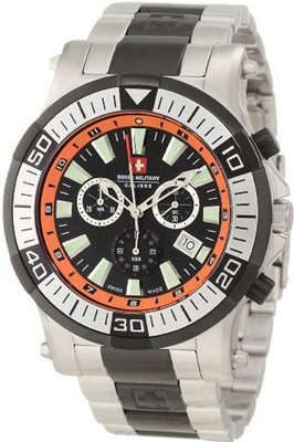 Swiss Military Calibre 06-5H1-04-079 Hawk Chronograph Orange Inner Bezel Steel Bracelet