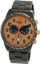 Swiss Military Calibre 06-5R4-13-002 Red Star Gold Tone Dial Chronograph Steel Date