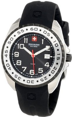 Swiss Military Calibre 06-6S1-04-007 Sealander Black Rotating Stainless Steel Bezel Rubber