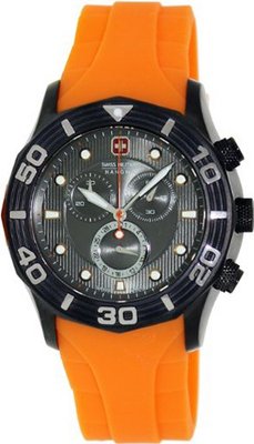 Swiss Military Hanowa Sealander 06-4096-04-079 Orange Silicone Swiss Chronograph with Grey Dial