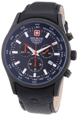 Swiss Military 6-4156.13.003 Navalus Chrono Black Leather Strap