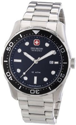 Swiss Military 6-5213.04.007 Aqualiner Black and Silver Steel