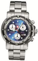 Swiss Military Deep Water Diving Scuba Blue Dial Chronograph Stainless Steel Water Resistant