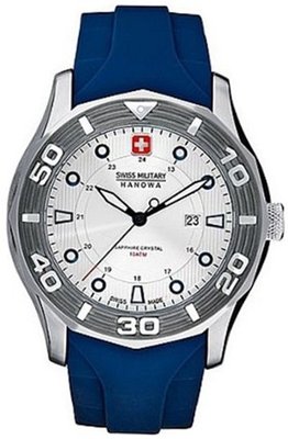 Swiss Military Hanowa Oceanic 06-4170-04-001-03 Blue Rubber Swiss Quartz with Silver Dial