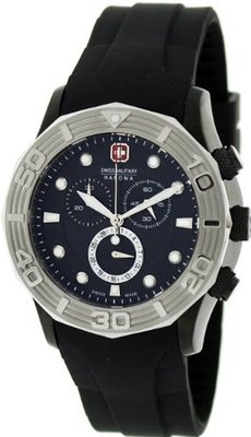 Swiss Military Hanowa Oceanic 06-4196-13-007 Black Silicone Swiss Chronograph with Black Dial