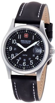 SWISS MILITARY ML/5 leather black belt black dial