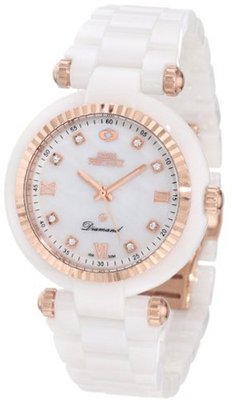 Swiss Precimax SP12131 Avant Diamond Ceramic Mother-Of-Pearl Dial White Ceramic Band