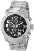 Swiss Precimax SP13009 Marauder Pro Black Dial with Silver Stainless Steel Band