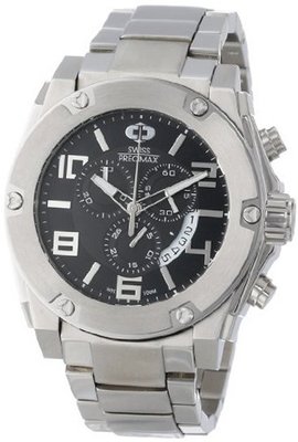 Swiss Precimax SP13026 Admiral Pro Black Dial with Silver Stainless Steel Band