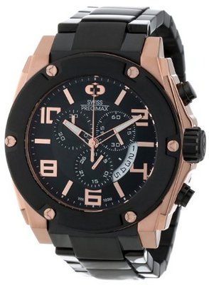 Swiss Precimax SP13030 Admiral Pro Black Dial with Black Stainless Steel Band