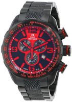 Swiss Precimax SP13125 Deep Blue Pro III Red Dial Black Stainless-Steel Band