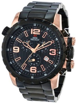Swiss Precimax SP13145 Magnus Pro Black Dial Black Stainless-Steel Band