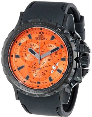 Swiss Precimax SP13156 Command Pro Sport Orange Dial Black Polyurethane Band