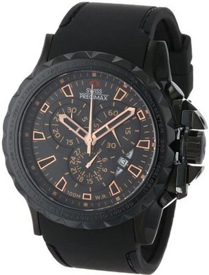 Swiss Precimax SP13159 Command Pro Sport Black Dial with Black Polyurethane Band
