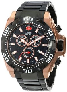 Swiss Precimax SP13186 Quantum Pro Black Dial Two-Tone Stainless-Steel Band