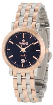Swistar 417-14L Bk Rose Gold Plated Quartz Dress