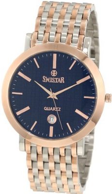 Swistar 417-14M Bk Rose Gold Plated Quartz Dress
