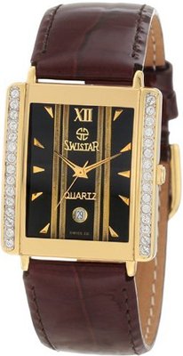 Swistar Unisex 77102-11M Swiss Quartz Gold Plated Stainless Steel Dress