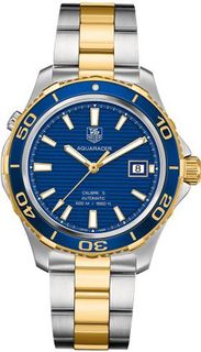 Tag Heuer Aquaracer Blue Dial Yellow Gold Plated and Stainless Steel WAK2120.BB0835