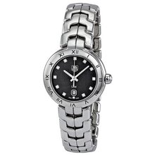 Tag Heuer Link Diamond Black Guilloche Dial Steel Ladies WAT1410.BA0954
