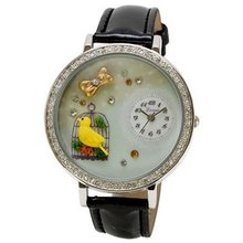 Deco (Decoration) from Japan! Bird and golden ribbon BL898-BK