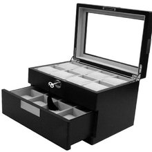 Box for 16 es Black Matte Finish Metal Accent Glass Window Extra Clearance Large Cushions